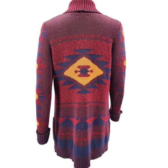 Lucky Brand Womens Aztec Open Front Cardigan Sweater S - Picture 3 of 10